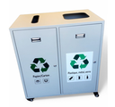 Contenant de recyclage à 2 flux en acier