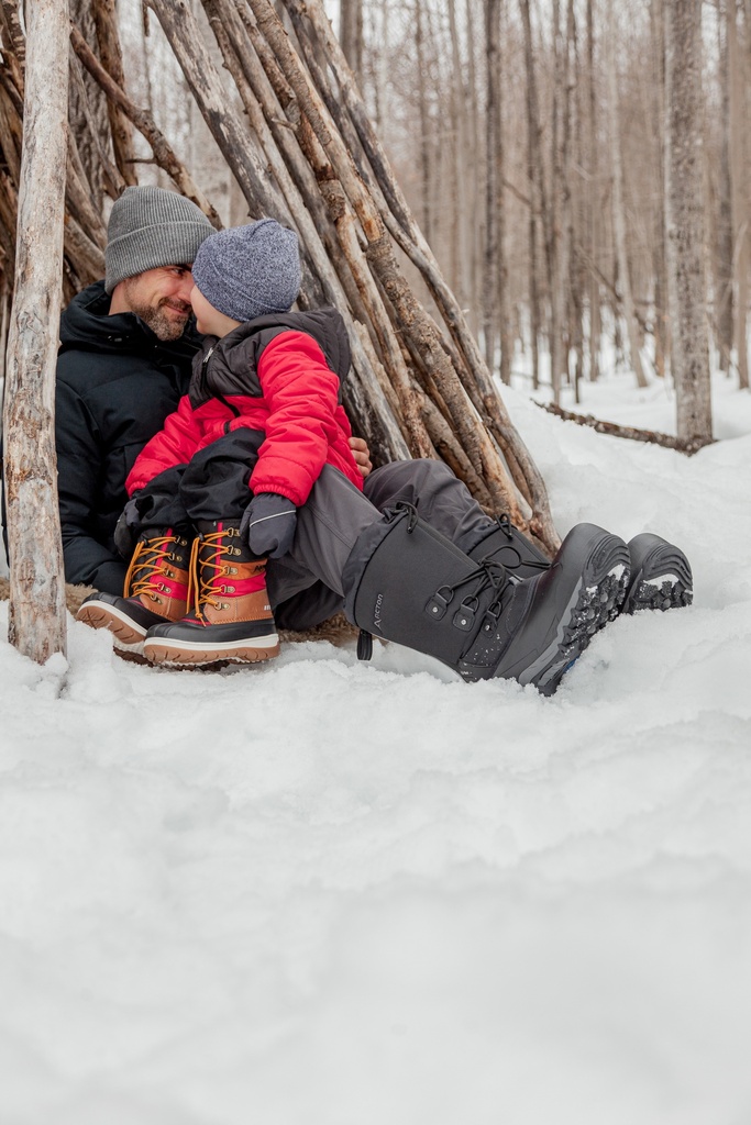 Gummy, Botte d'hiver pour enfants avec feutre amovible  (Noir & Tan)