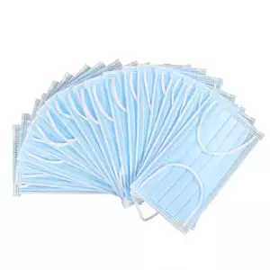 Masque jetable éventail bleus avec élastiques "earloop" 50/bte