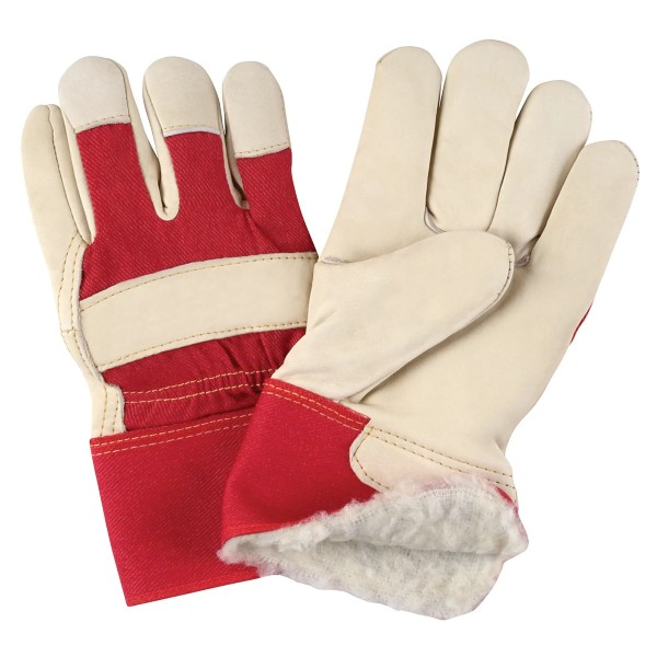 Gants d'ajusteur en cuir fleur de vache doublé de boa/acrylique T-Grand /Pr