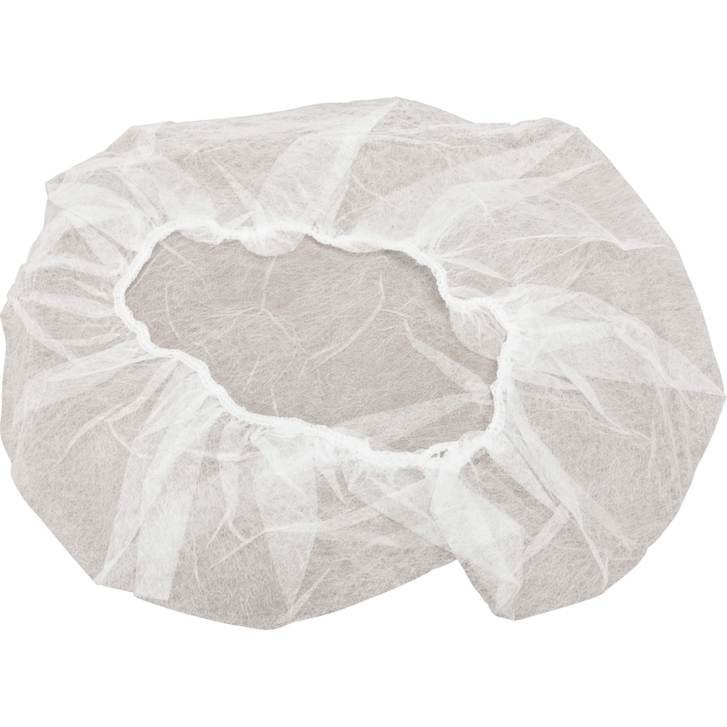 Bonnets bouffants en polypropylène blanc non-tissé 24" 100 /pqt