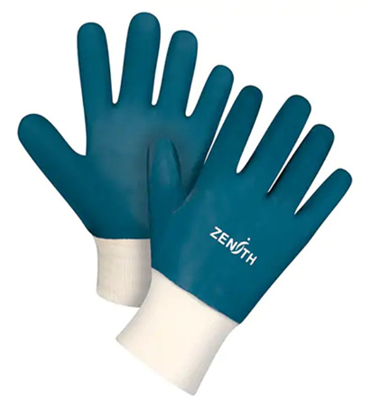 Gants de coton complètement enduits de nitrile lourd bleu taille 09 /Pr