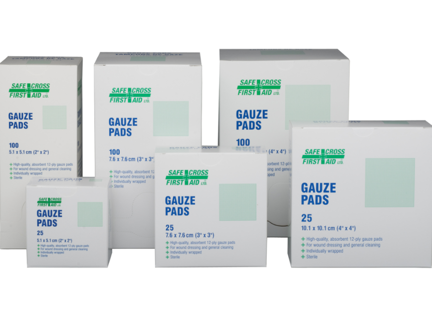 Gaze, Tampon, 4" lo x 4" la, Stérile, Dispositif médical Classe 1