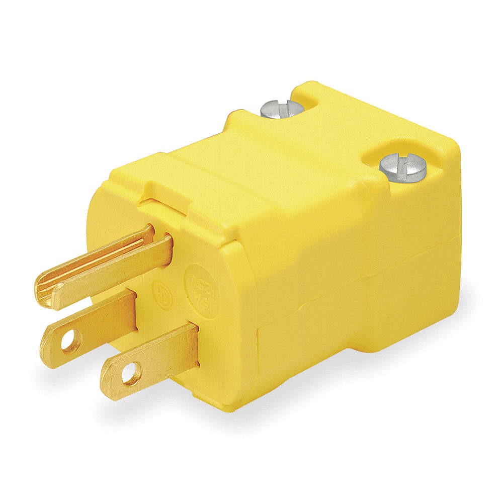 Prise mâle 15A 125V 2P 3F jaune