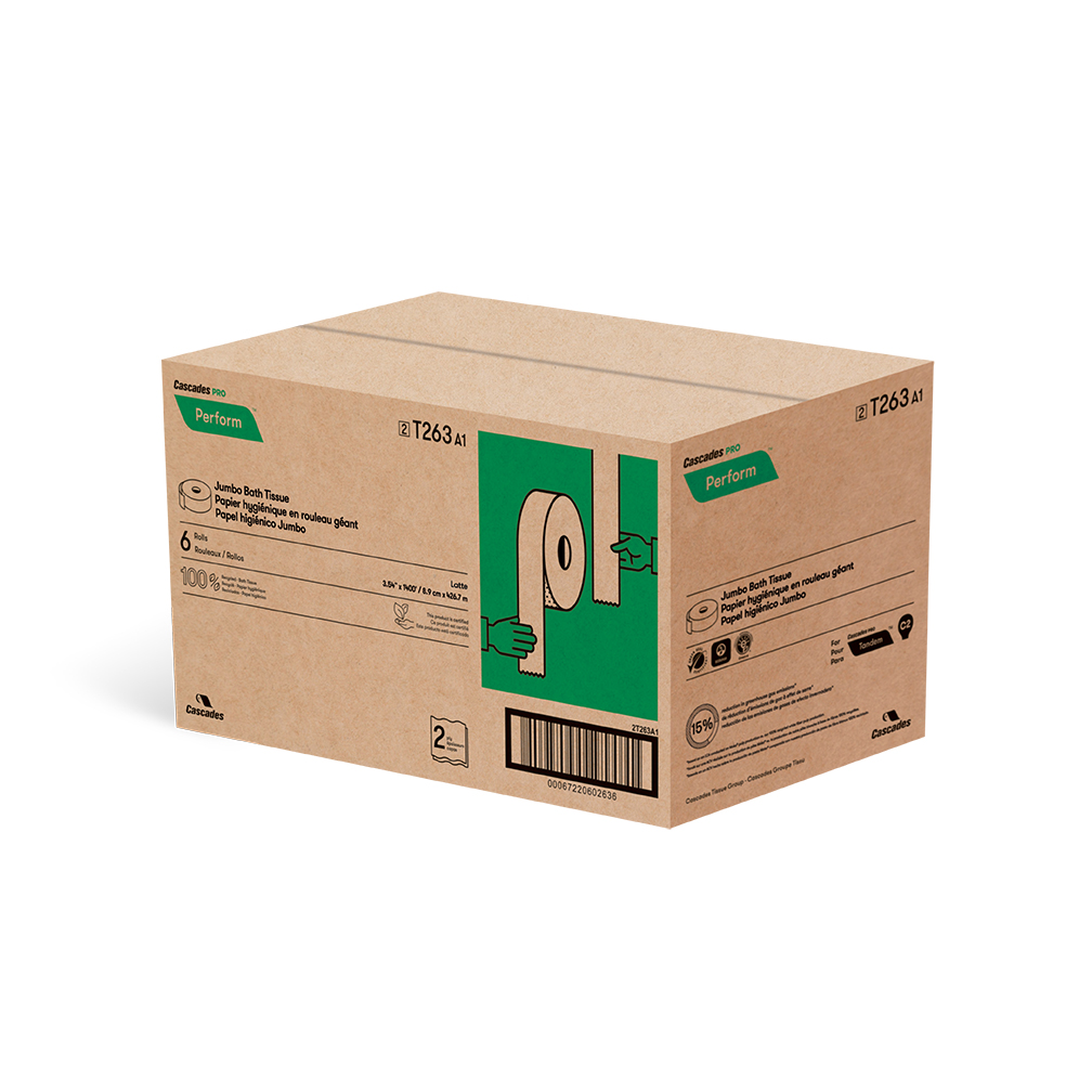Pro Perform Papier hygiénique en rouleau géant pour distributrice tandem 2 épaisseurs 1400' 6/Cs