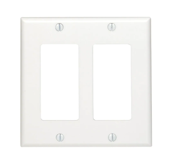 Plaque decora Flex Lexan 2-groupés avec vis blanche