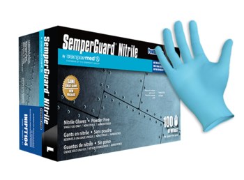 SemperGuard Gants jetables en nitrile bleu non poudrés petit 100/Bte