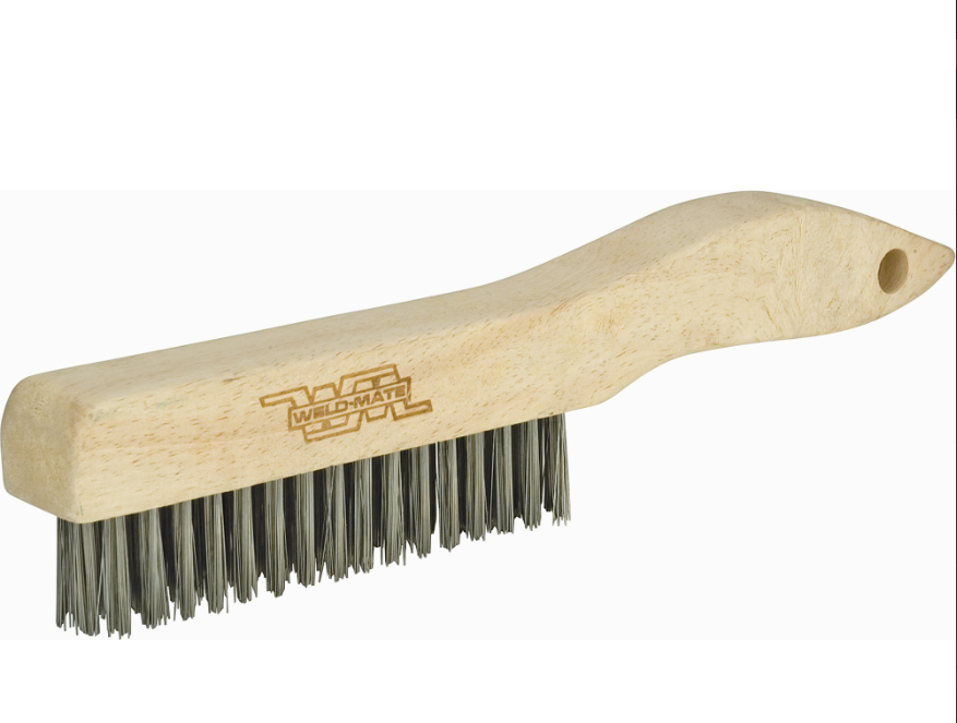 Brosse en bois de 10-1/4" avec 4 rangées de 16 fils en acier inoxydable de 1"