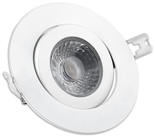 Encastré DEL rond à profil mince de 3-1/2" dirigeable 8W 550 lumens 4000K finition blanche