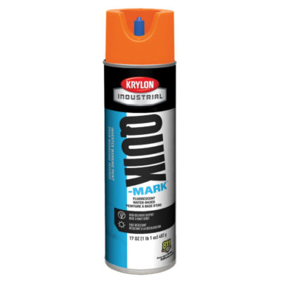 Quick-Mark Peinture industrielle de marquage par inversion en aérosol à base d'eau orange fluorescent 20oz