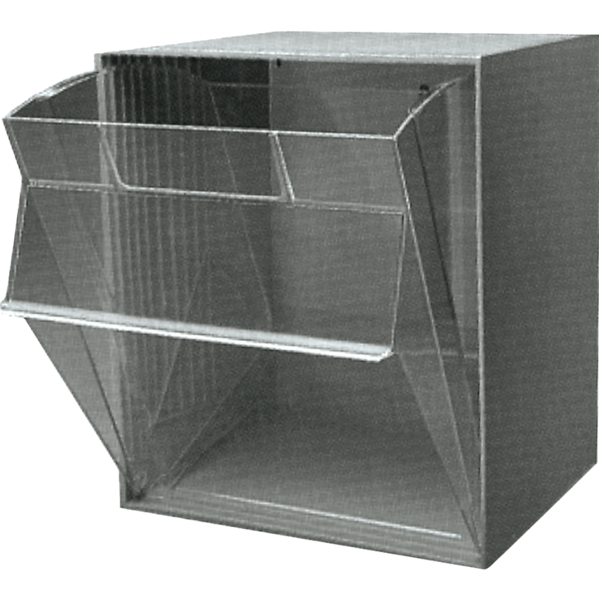 Tip-Out Casier modulaire avec porte rabattable transparente 11-3/16" x 13-7/8" x 11-7/8" gris