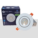 Encastré DEL rond à profil mince de 3-1/2" dirigeable 7W 600 lumens 3000K finition blanche