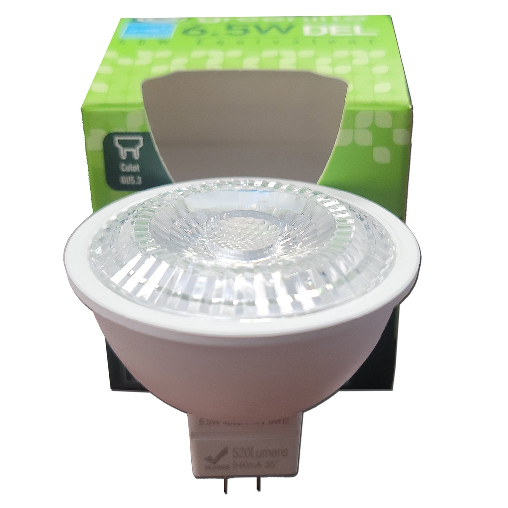 LED 6.5MR16/FL 500 lumens 4000K GU5.3 12V dimmable