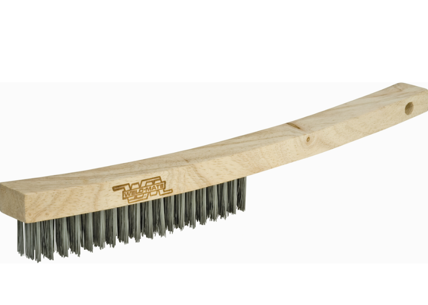 Brosse en bois de 10-1/4" avec 4 rangées de 19 fils en acier inoxydables 1"