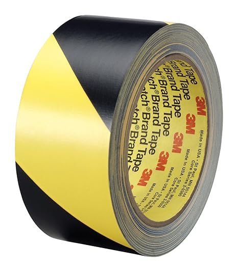 Ruban de sécurité jaune/noir en vinyle 2" x 36 vgs