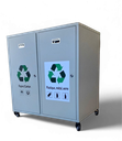 Contenant de recyclage à 2 flux en acier