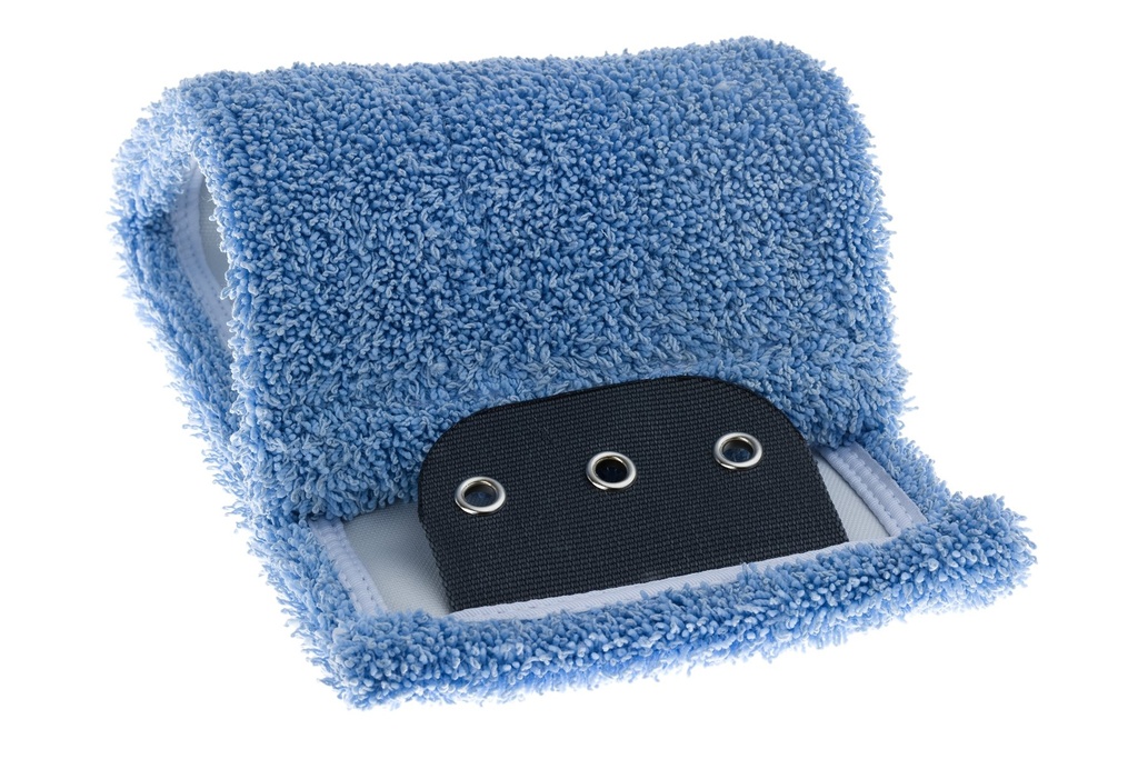 Vadrouille plate 45cm en microfibre à fibres courtes bleue