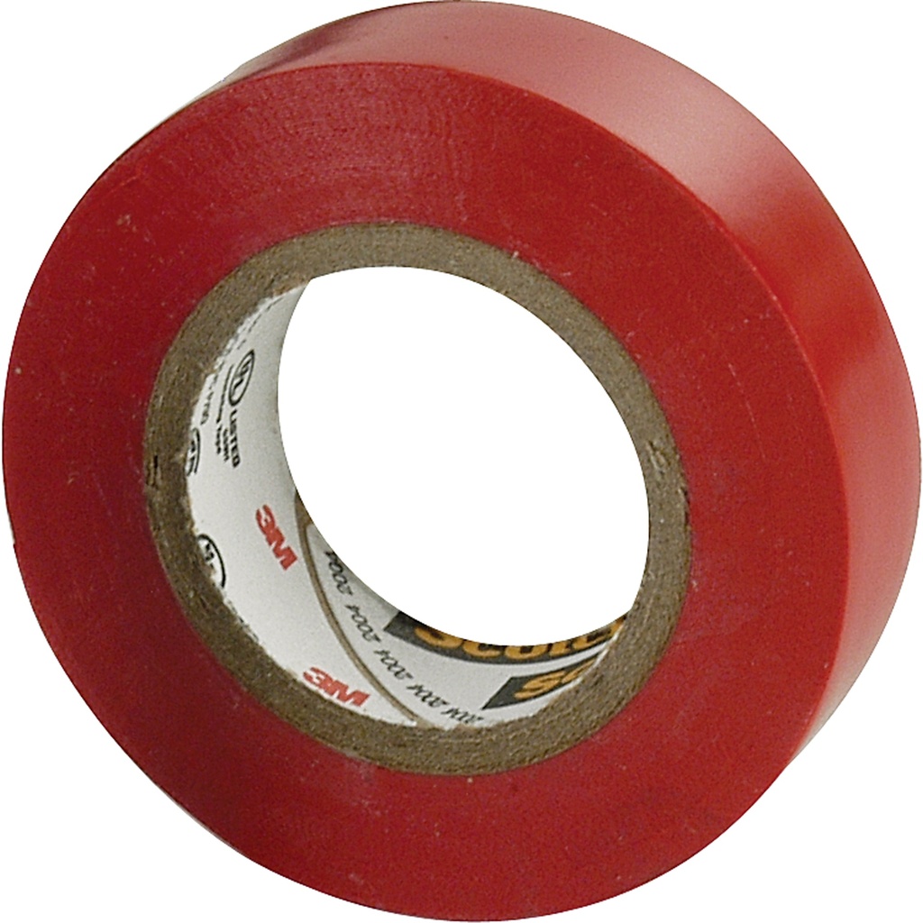 Rubans en vinyle pour codage en couleurs 35 ScotchMD, 12,7 mm (1/2") x 6,1 m (20'), Rouge, 7 mils