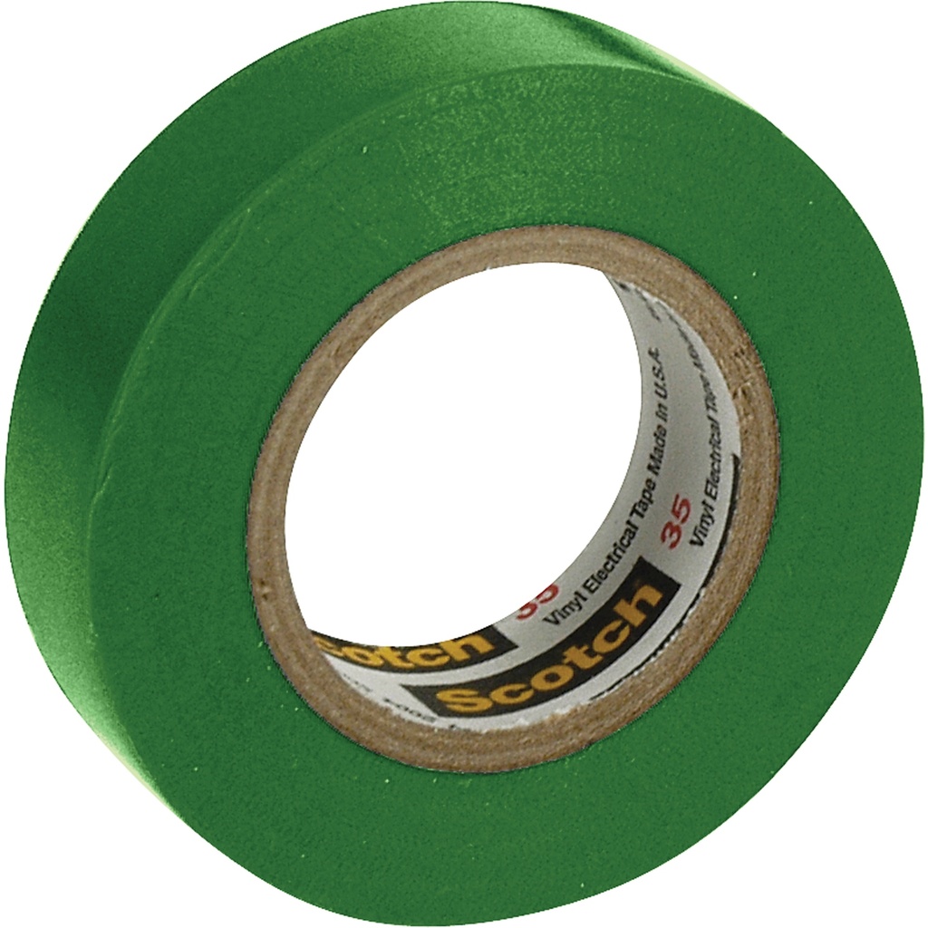 Rubans en vinyle pour codage en couleurs 35 ScotchMD, 12,7 mm (1/2") x 6,1 m (20'), Vert, 7 mils