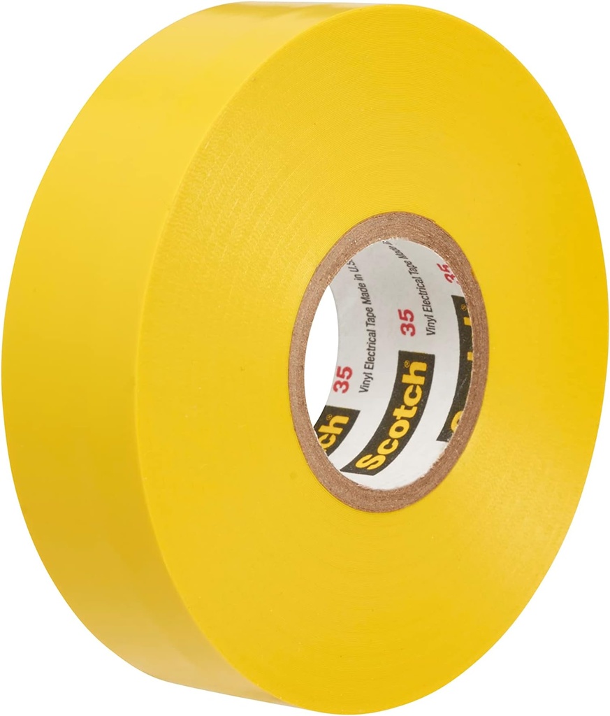 Rubans en vinyle pour codage en couleurs 35 ScotchMD, 12,7 mm (1/2") x 6,1 m (20'), Jaune, 7 mils