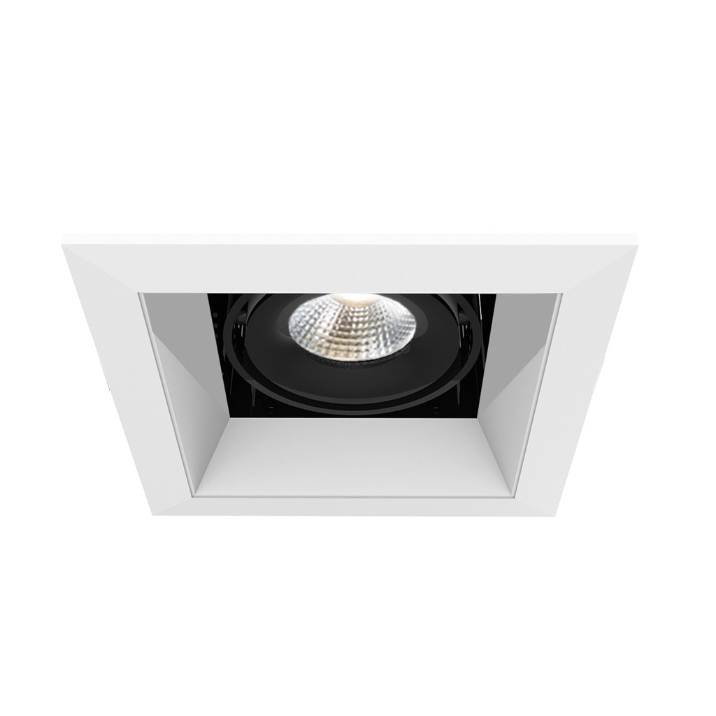 Encastré DEL carré 15W 1290lm 3000K 40 deg. bordure blanche intérieur noir