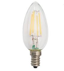 4W Torp Candle Clear E12 Dim.Filament 4 Pk 5000k 330lumen