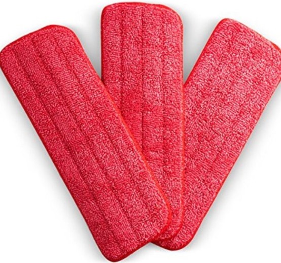 Rubbermaid, Tampon de vadrouille à tête plate adaptable, Finition, Microfibre, 5-1/2" x 19-1/2"