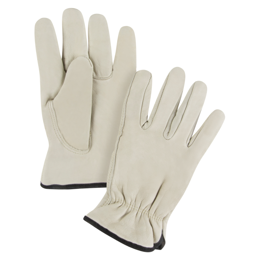 Gants de conducteur doublés pour l'hiver d'usage standard, 2T-Grand, Paume en Cuir fleur de vache, Molleton