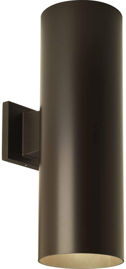 Progress Lighting P5642-20 6-Inch Up/Down Cylinder with Heavy Duty Aluminum Construction and Die Cast Wall Bracket, Antique Bronze