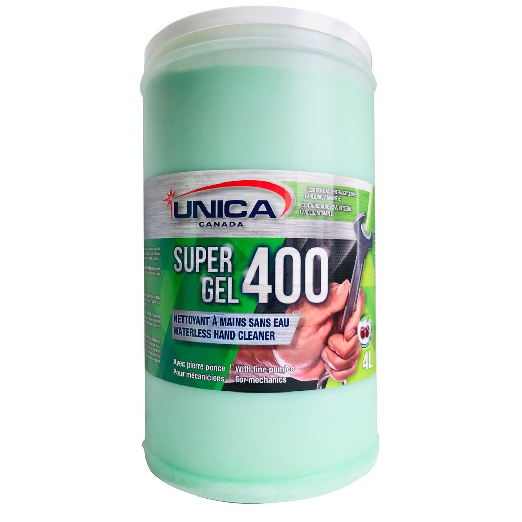 Super gel 400 Nettoyant à mains en pâte molle de couleur vert avec abrasif pierre ponce 500ml