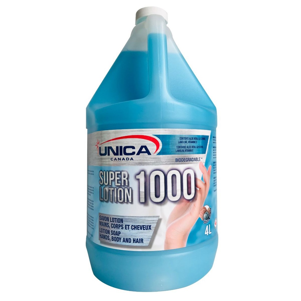 Super lotion 1000 Savon lotion doux, de couleur aqua perlé a été spécialement conçu pour son utilisation dans la douche ou le bain. 210L