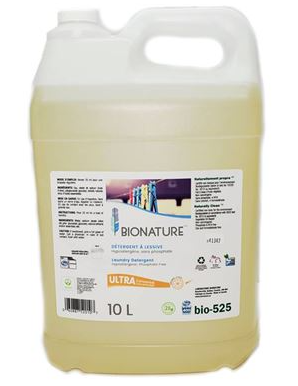 Bionature, Détergent à lessive nettoyage haute gamme compatible pour les laveuses frontales et standards fragrance d'agrumes 10l