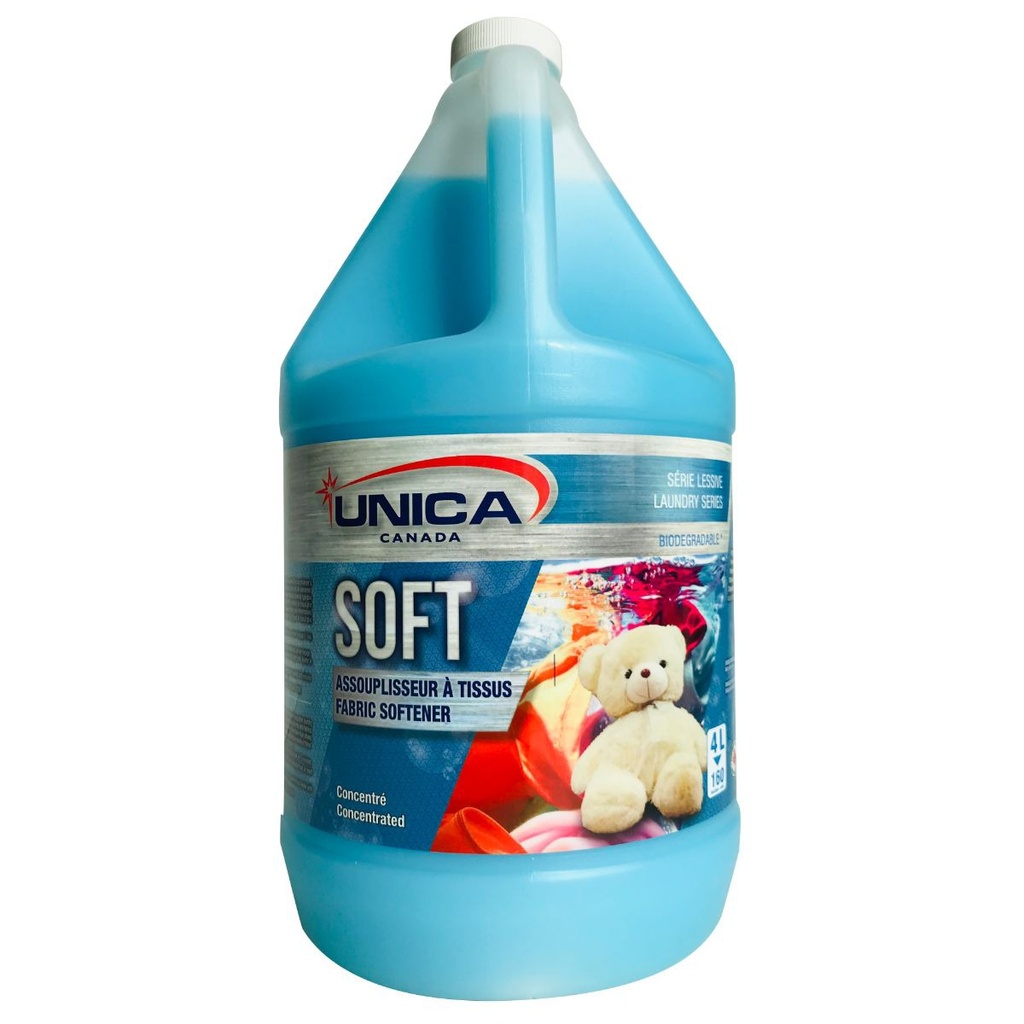 Unica Soft ssouplisseur de tissus biodégradable de haute qualité, 4l