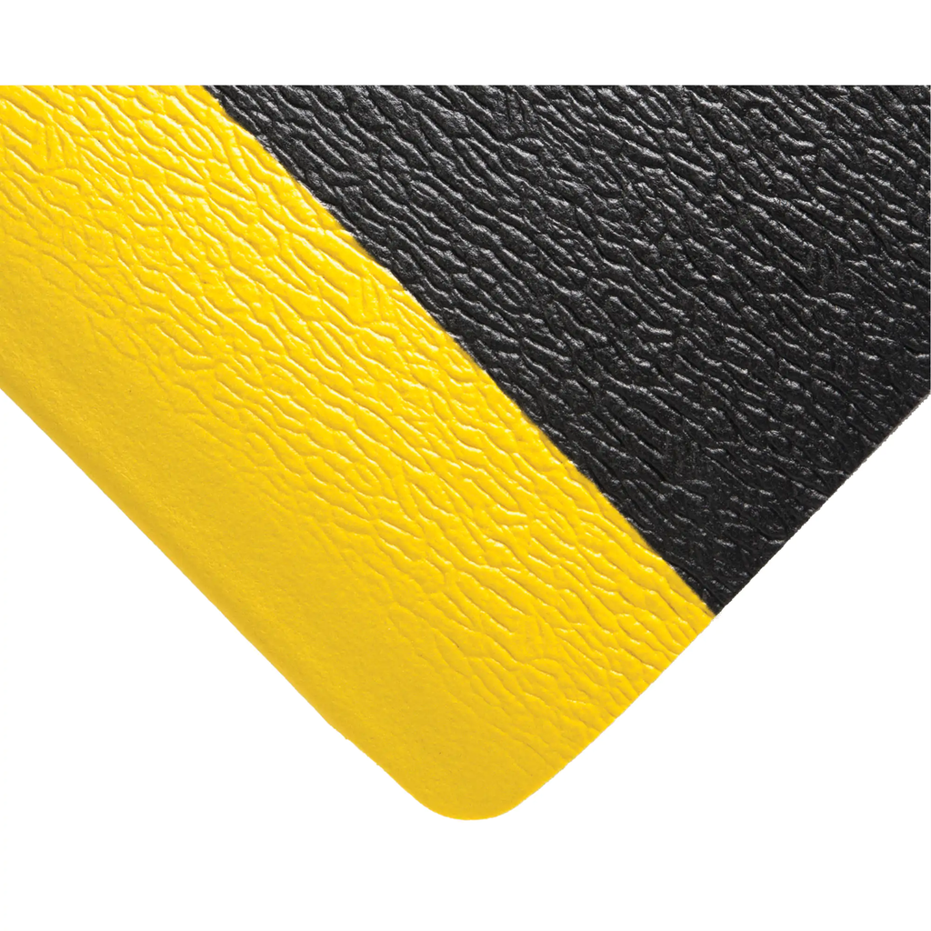 Tapis Deluxe Soft Step No 444, Rugueux, 3' x 2' x 5/8", Noir/Jaune, Éponge en PVC