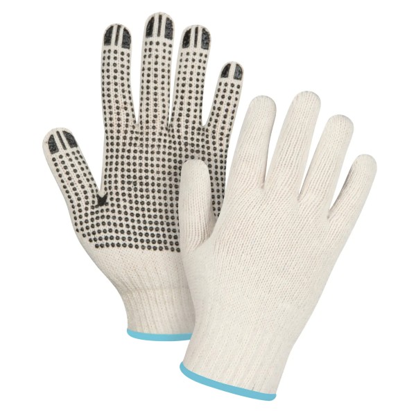 Gants en tricot de poly/coton calibre 7 pois en PVC 1 côté X-Large /Pr