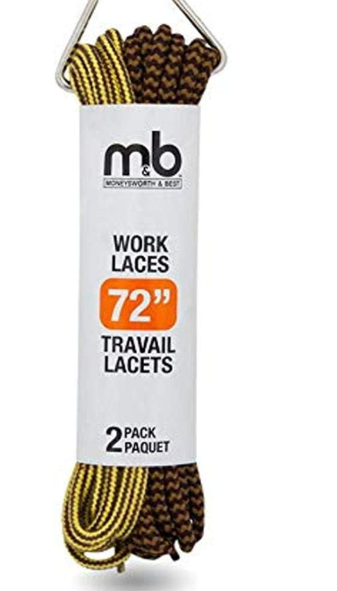 M&B, Lot de 2 Lacets ronds pour Bottes de travaille 72'' (Brun)