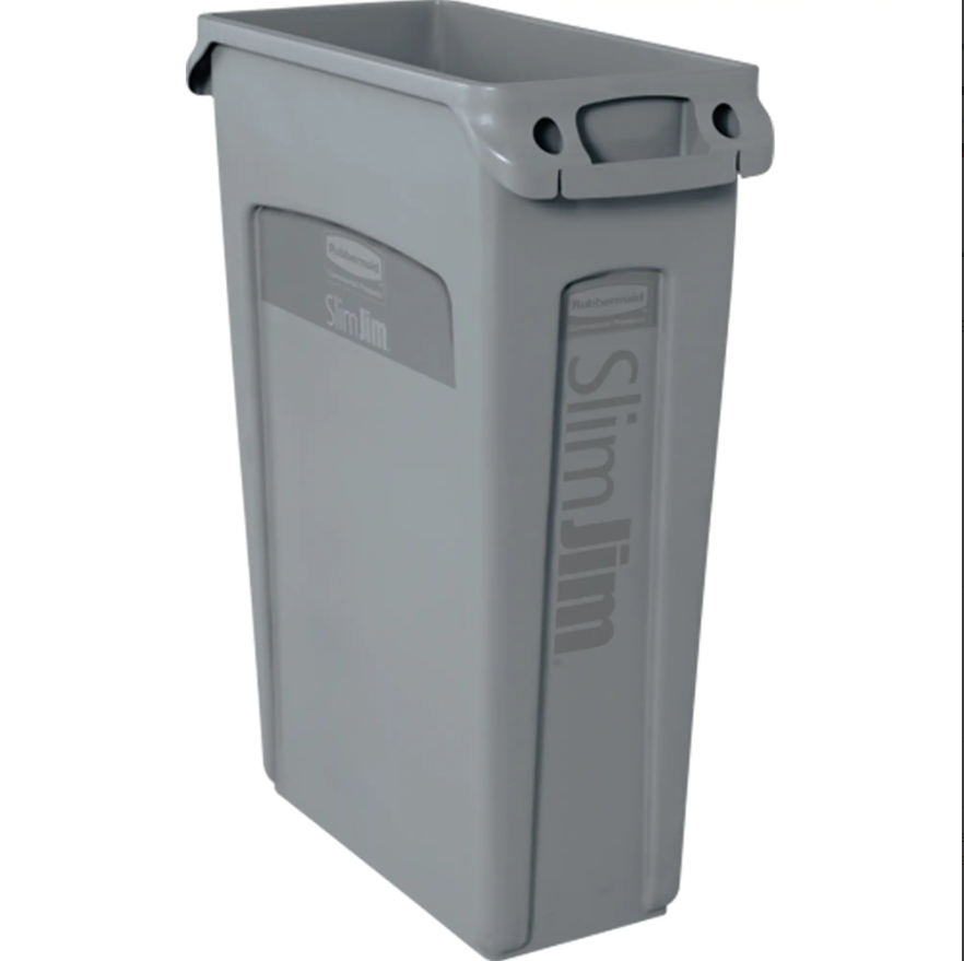 Rubbermaid, Contenants Slim Jim a/canaux de ventilation, Plastique, 23 gal. US