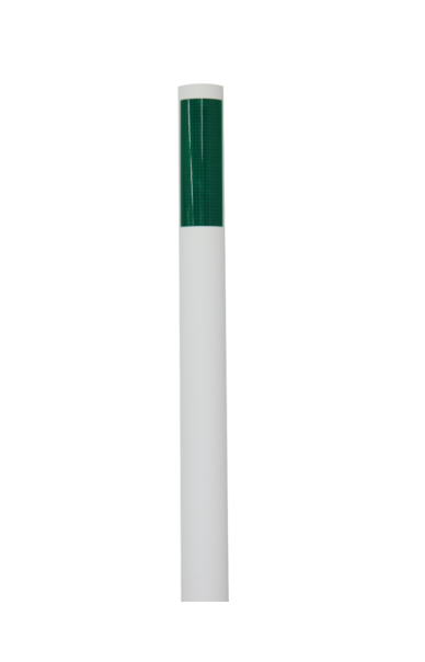 Balise flexible en PVC blanc de 1500mm, bout vert