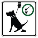 Panneau de signalisation CT-15-D d’indication, de jeter les excréments de chien,  avec pictogramme standardisé.