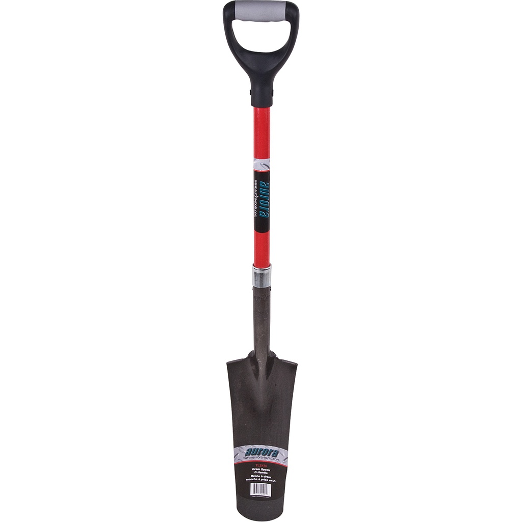 Drain spade 14" x 5-1/2" carbon steel blade 29" fiberglass handle