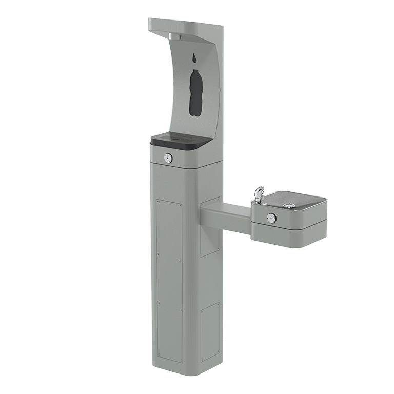 ADA Vandal-Resistant Outdoor Stainless Steel Bottle Filler and Fountain