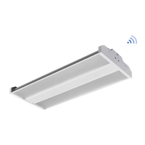 Luminaire DEL linéaire pour plafonds élevés 135/155/185W 4000/5000K 120-347V avec réceptacle pour détecteur