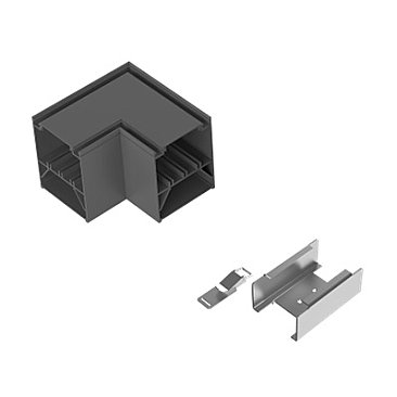 Lighted 90 degrees black connector for architectural linear fixture