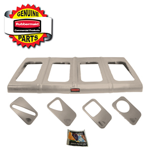  Ensemble de couvercle de remplacement pour station de recyclage Glutton beige. Comprend: 1 Cadre 4 voies, 2 x inserts rond, 1 x insert carré, 1 x insert triangle,  2 x inserts papiers et étiquettes