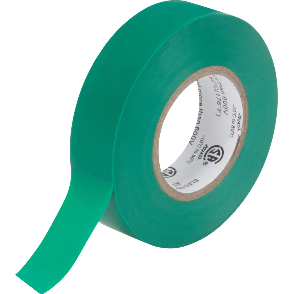 Ruban isolant électrique 7mils 19mm x 18m / 3/4" x 60' vert