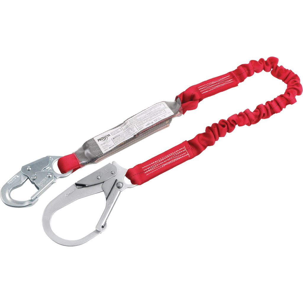 Shock absorbing lanyard 6' 1 leg rebar and snap hook