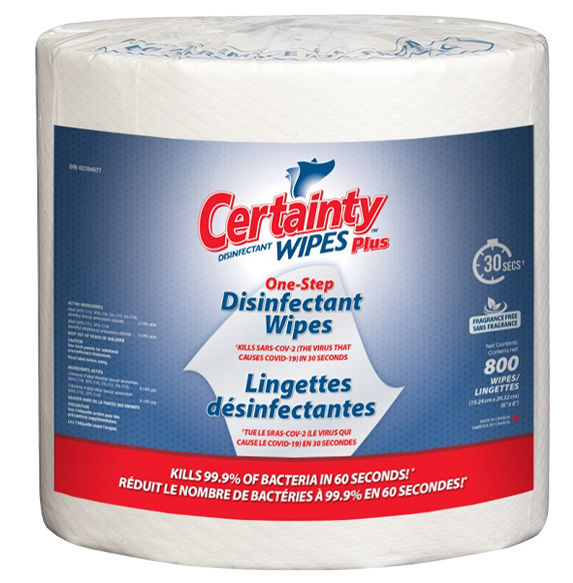 Certainty Plus Lingettes désinfectantes en 2 x rouleaux de 800 /Cs