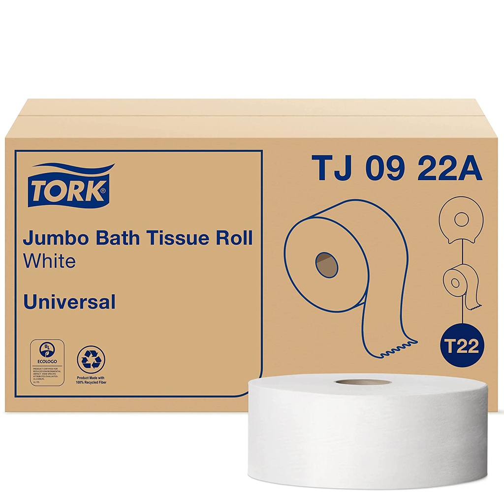 Tork Universal Papier Hygiénique Jumbo 2-plis 1000' 12/Cs