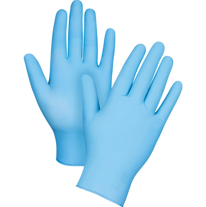 Gants jetables en nitrile bleu 4.5mil non-poudrés calibre médical Large 100/Bte