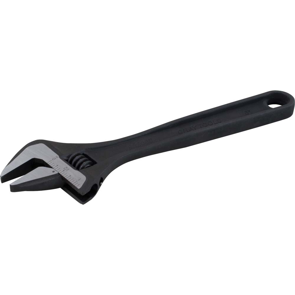 Adjustable wrench 8" max width 1-3/32" black oxide